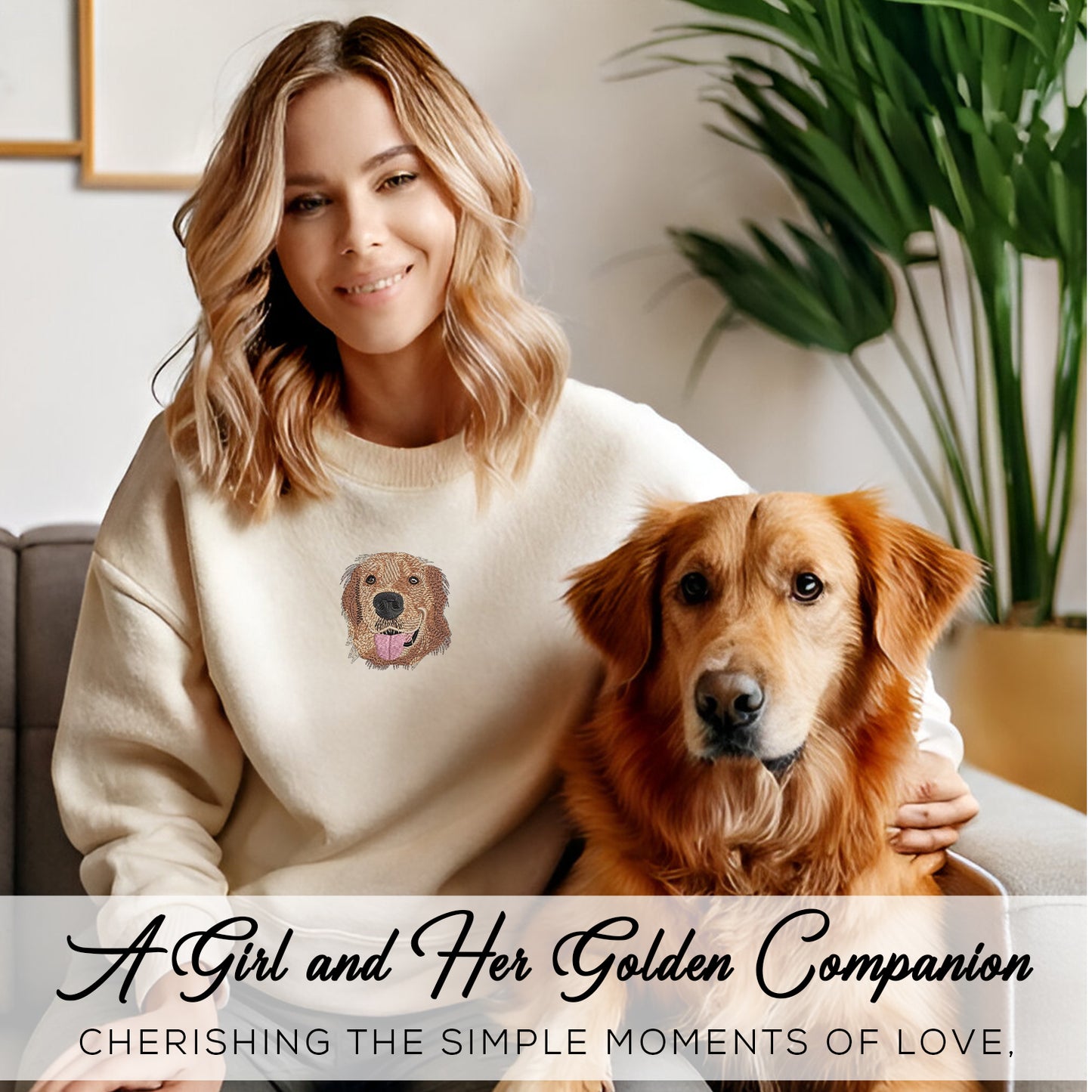Custom Embroidered Pet Portrait Sweatshirt, Unisex, šFree Shipping! š%70 OFF! š„Limited Time Offer! š¾Buy Now, Send Pet's Photo Later!