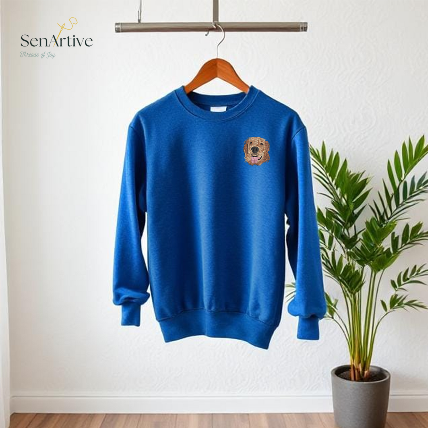 Custom Embroidered Pet Portrait Sweatshirt, Unisex, šFree Shipping! š%70 OFF! š„Limited Time Offer! š¾Buy Now, Send Pet's Photo Later!
