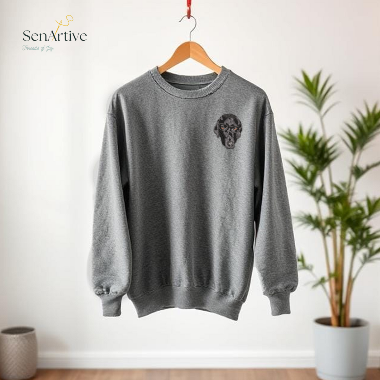 Custom Embroidered Pet Portrait Sweatshirt, Unisex, šFree Shipping! š%70 OFF! š„Limited Time Offer! š¾Buy Now, Send Pet's Photo Later!