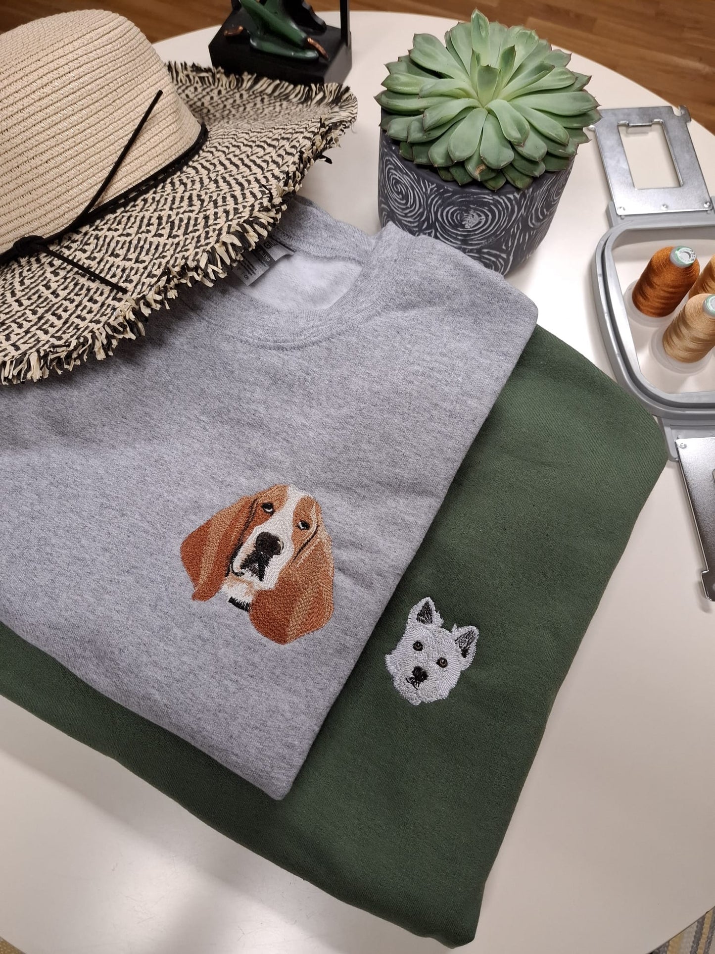 Custom Embroidered Pet Portrait Sweatshirt, Unisex, šFree Shipping! š%70 OFF! š„Limited Time Offer! š¾Buy Now, Send Pet's Photo Later!